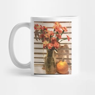 Carnations with pumpkin Mug
